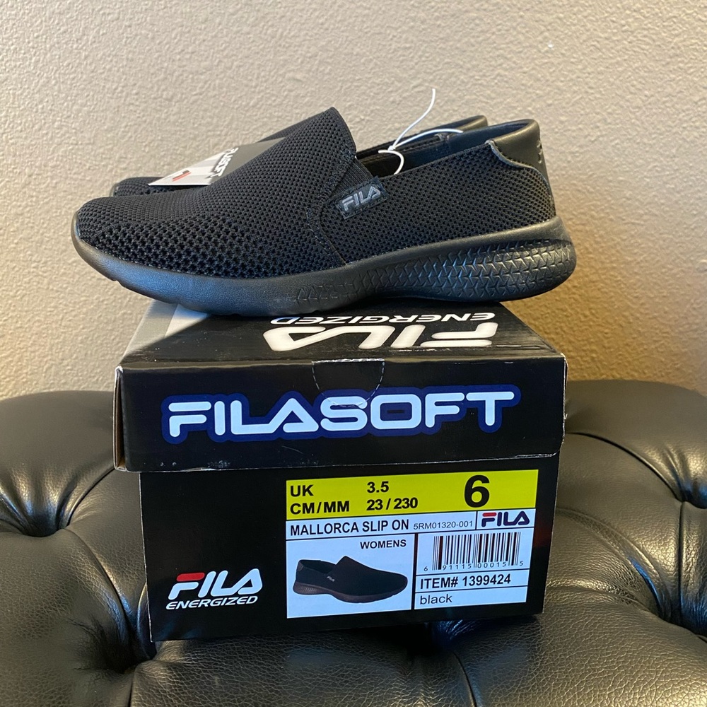 Fila Women's Mallorca Knit Slip-On Sneaker Walking Athletic Shoe